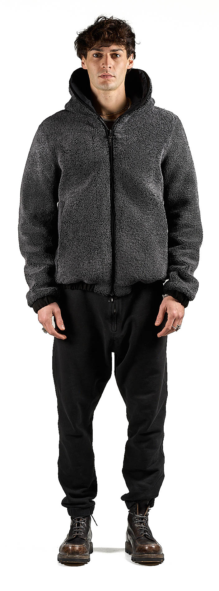 DANIELE BASTA LEATHER AND SILVER JACKET